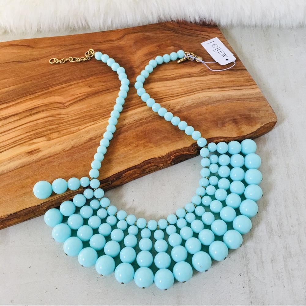 J. CREW Brilliant Aqua Beaded Necklace